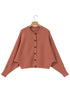 Wide Rib Knit Button Front Dolman Sleeve Sweater Cardigan
